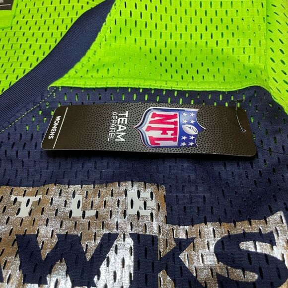 🏈 NWT NFL Team Apparel Women’s Seattle Seahawks Jersey 🟢🔵 - Picture 8 of 10